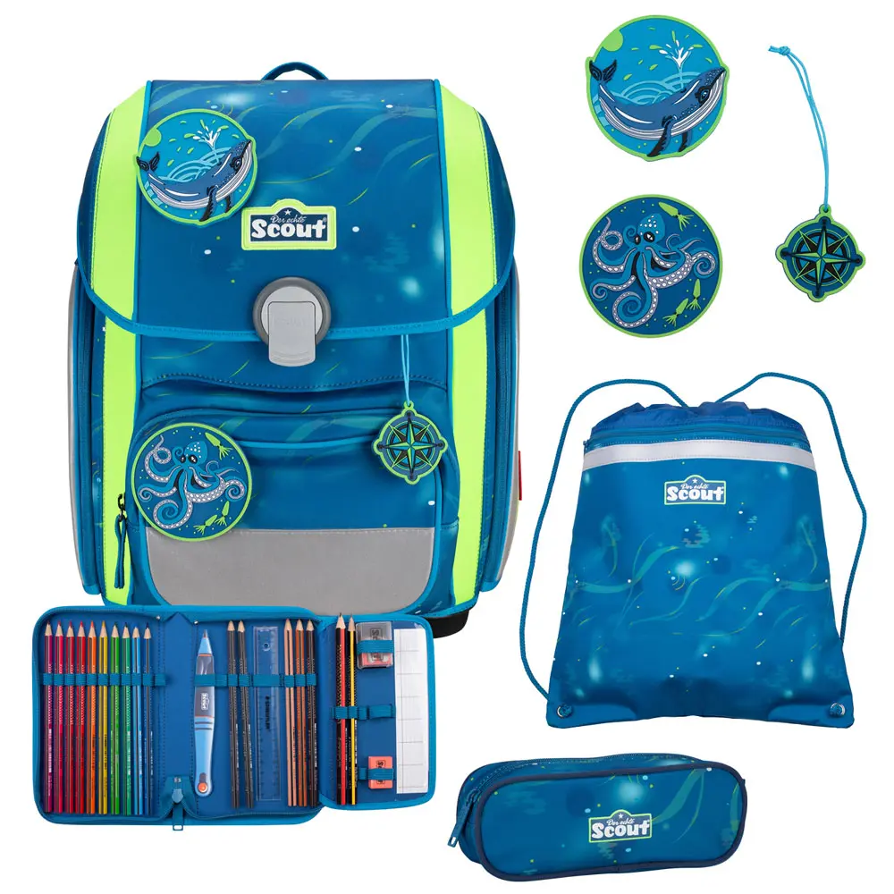 Scout Genius Schulranzen-Set 4tlg