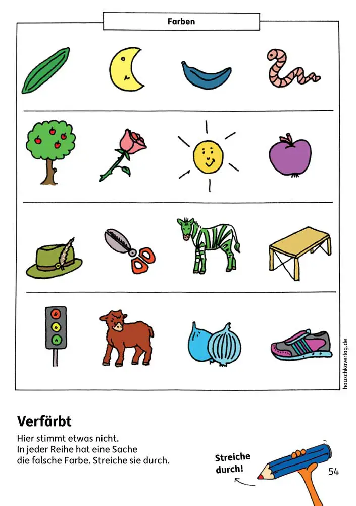 Hauschka Verlag 621 Kindergartenblock - Formen, Farben, Fehler finden